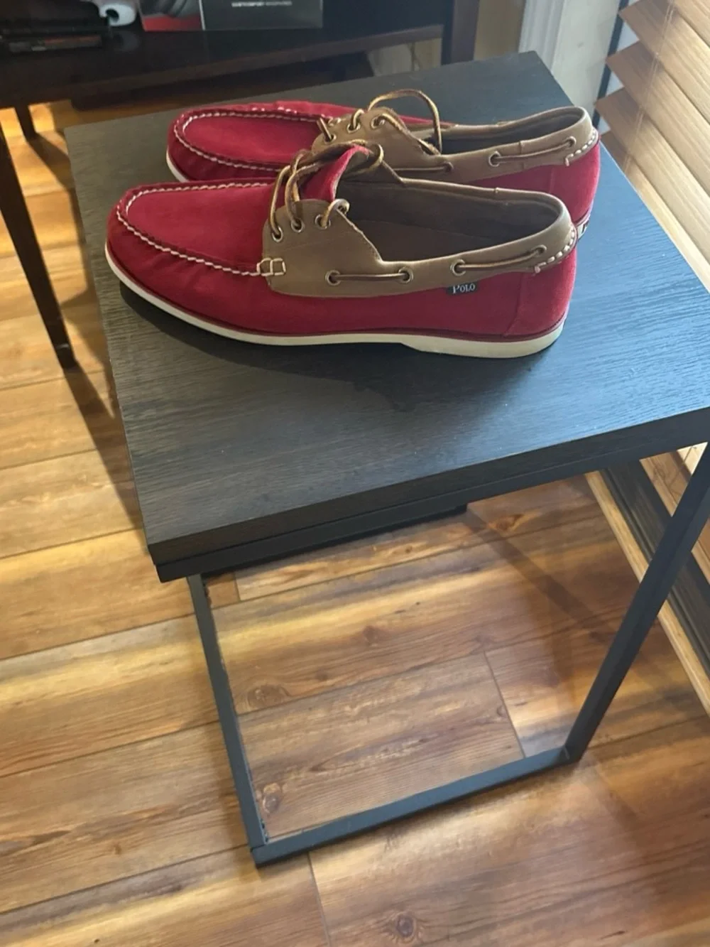 Polo by Ralph Lauren Red Suede and Brown Leather Boot Shoes